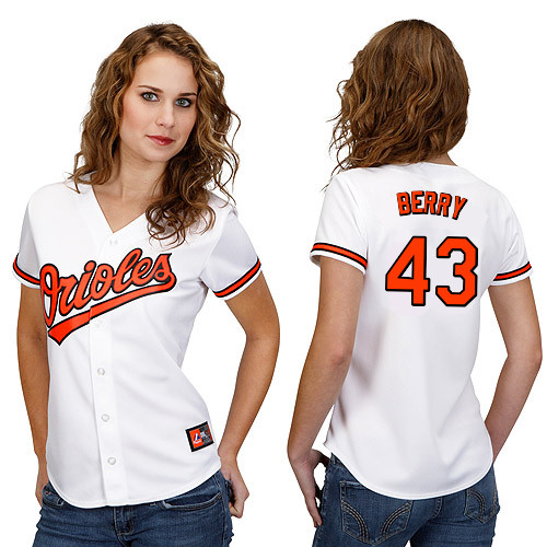 Tim Berry #43 mlb Jersey-Baltimore Orioles Women's Authentic Home White Cool Base Baseball Jersey
